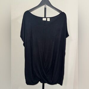 St. Tropez Black Twist-Hem Tunic